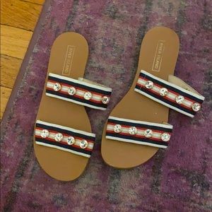 River island slide slip on sandals rhinestone